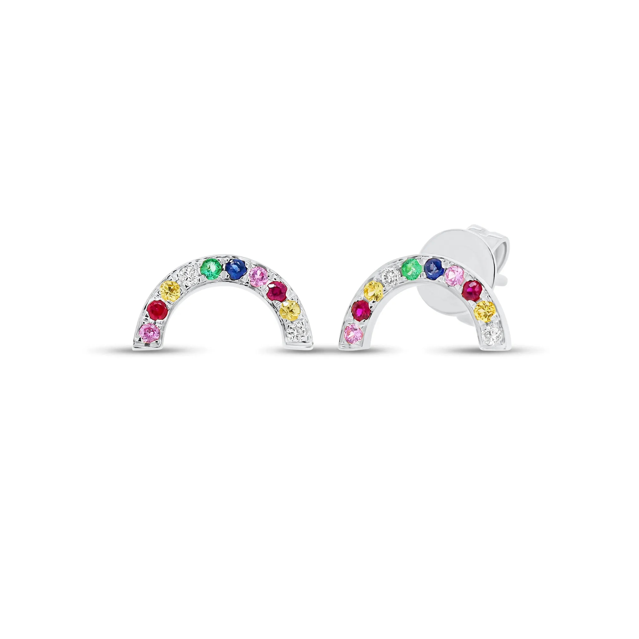 Gemstone Rainbow Stud Earrings