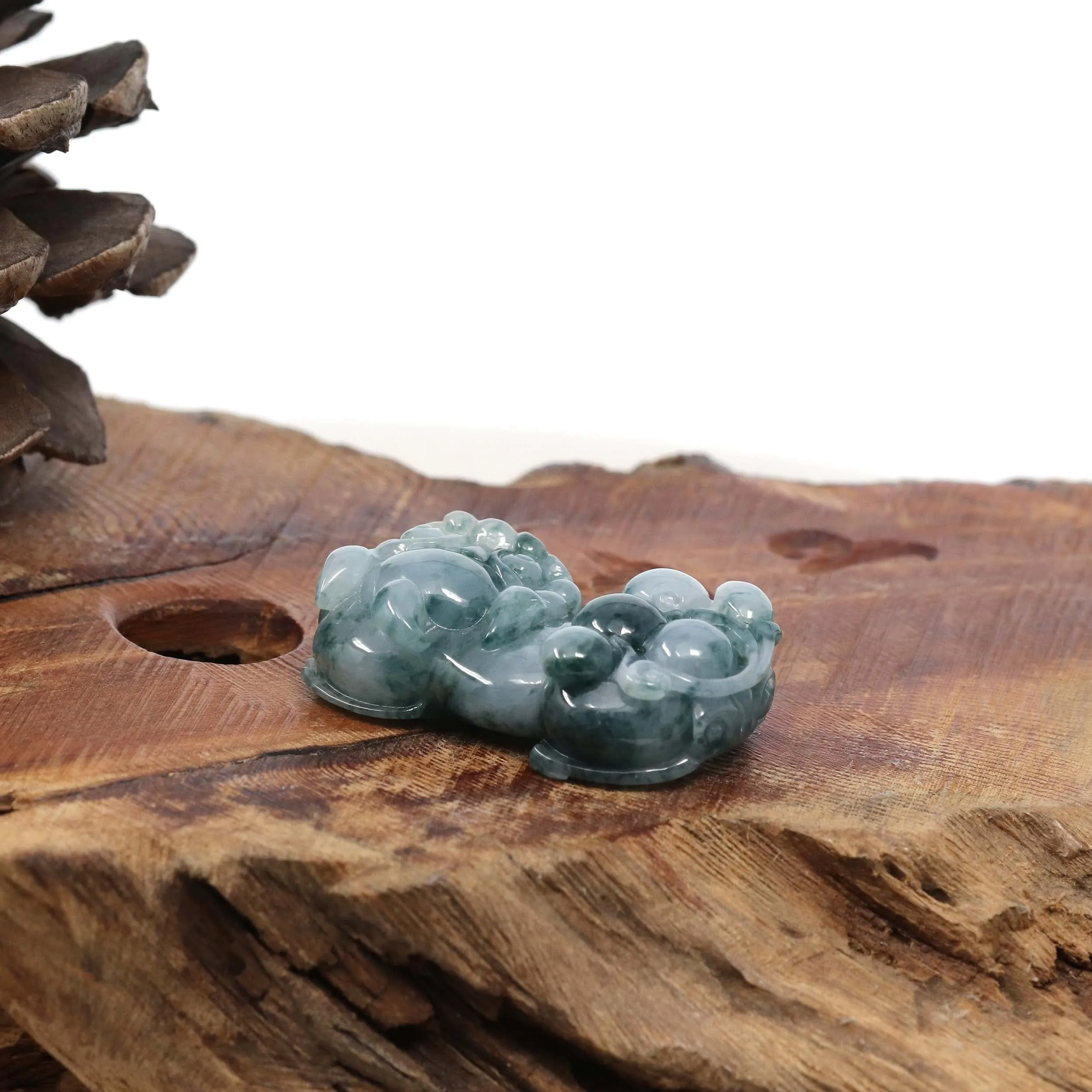 Genuine Burmese Ice Blue-Green Jadeite Jade PiXiu Pendant Necklace ( Fengshui )