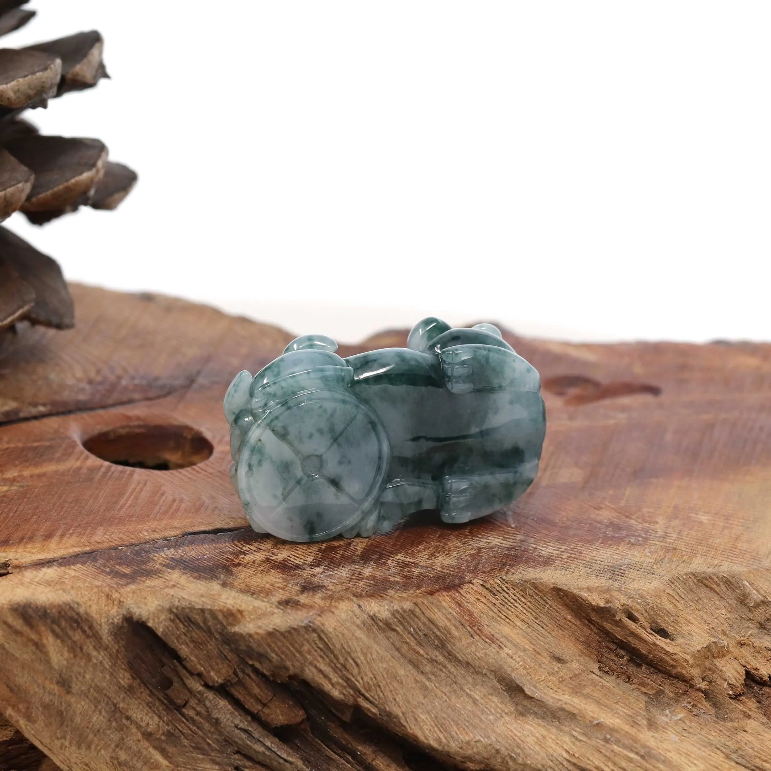 Genuine Burmese Ice Blue-Green Jadeite Jade PiXiu Pendant Necklace ( Fengshui )