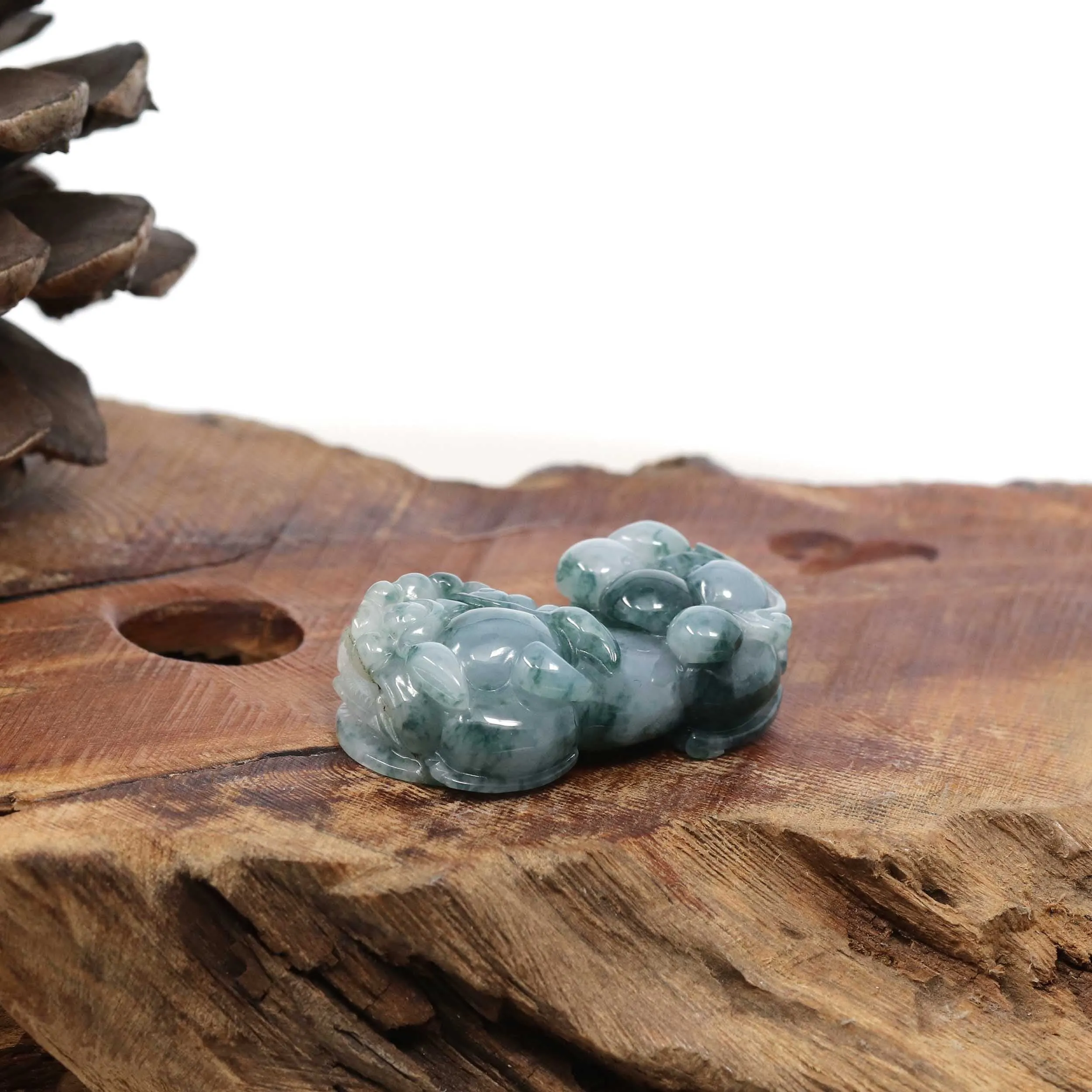 Genuine Burmese Ice Blue-Green Jadeite Jade PiXiu Pendant Necklace ( Fengshui )