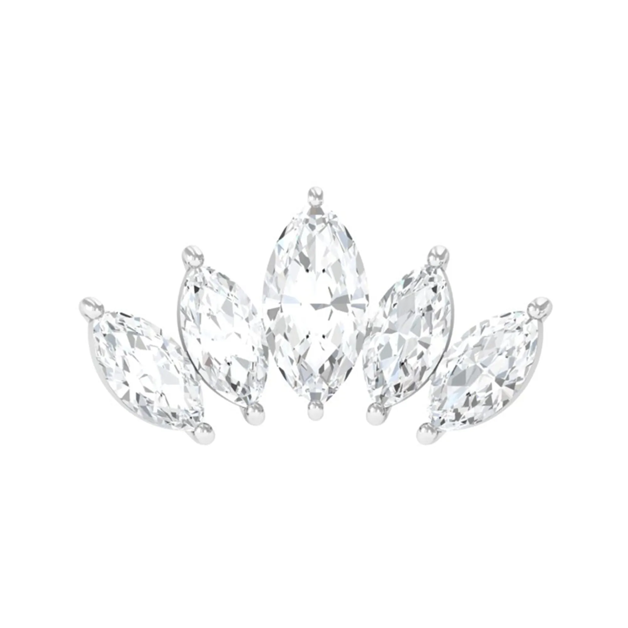 Genuine Marquise Diamond Leaf Helix Earring