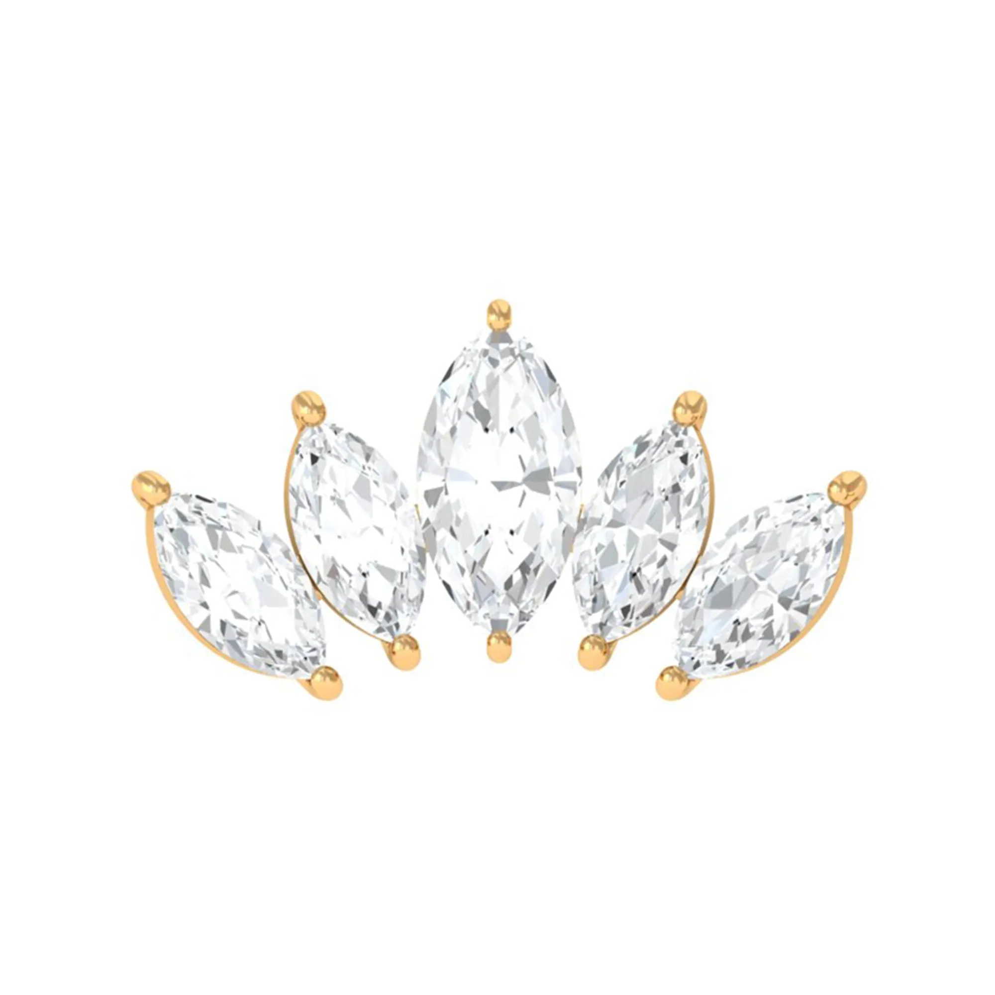 Genuine Marquise Diamond Leaf Helix Earring