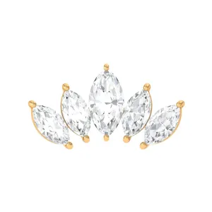 Genuine Marquise Diamond Leaf Helix Earring