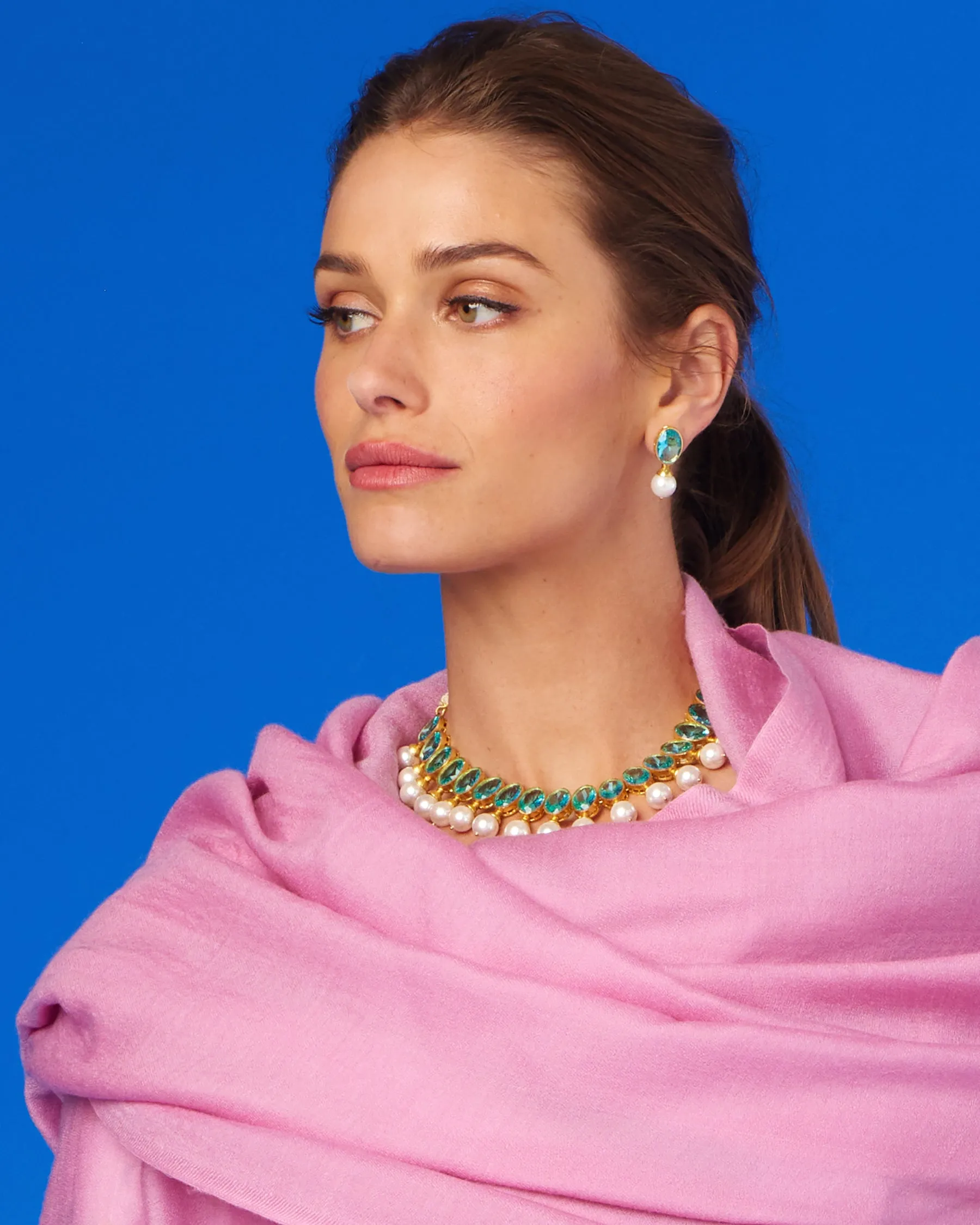 Gia Earrings in Aquamarine Crystal