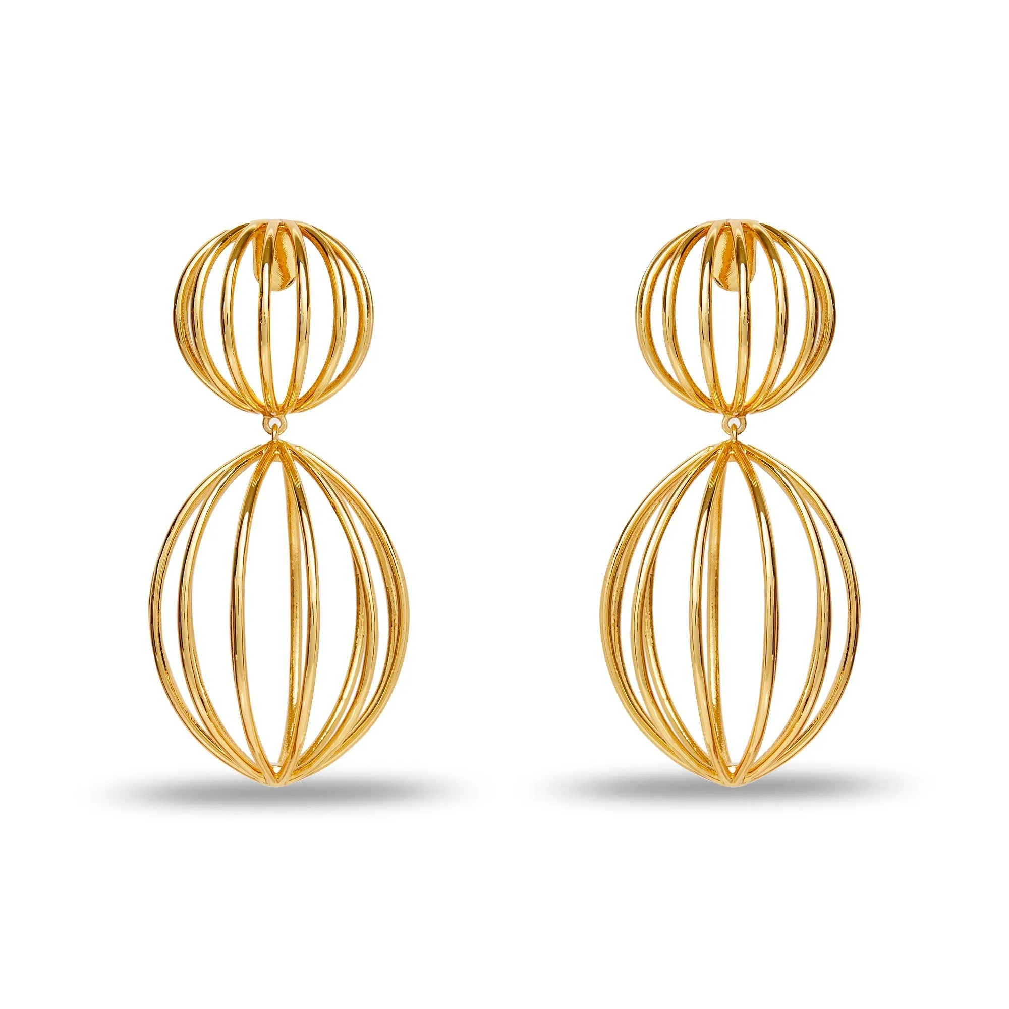 GOLD BIRDCAGE EARRINGS