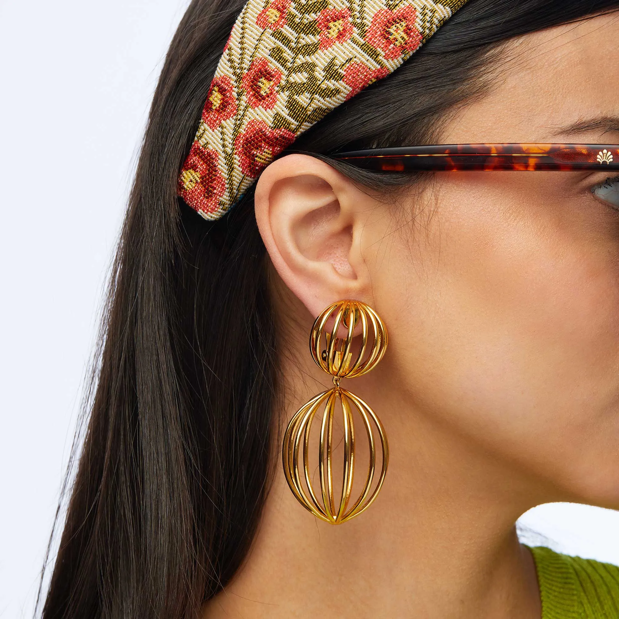 GOLD BIRDCAGE EARRINGS