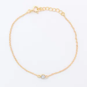 Gold Vermeil Moonstone Solitaire Bracelet