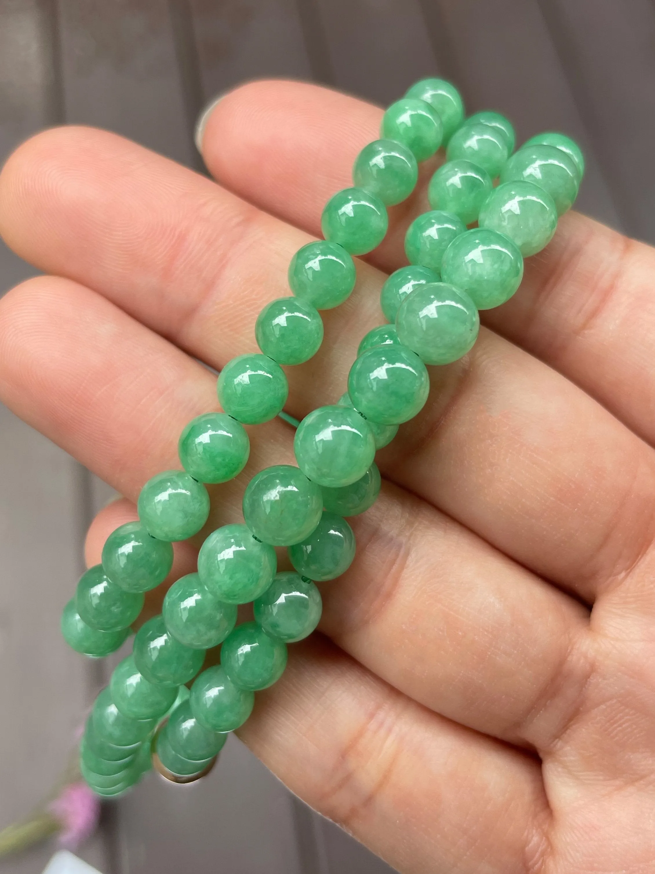 Green Jade Beads Necklace (NJN006)