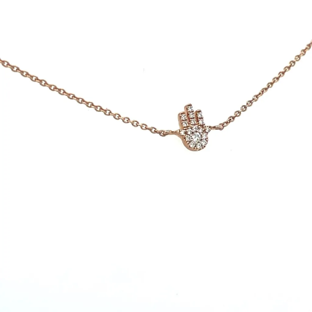 Hamsa Hand Diamond Bracelet 18k Rose Gold at Regard Jewelry in Austin, Texas