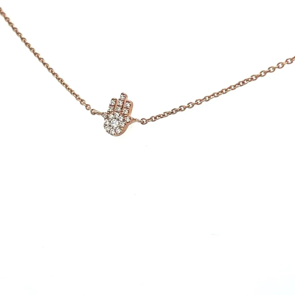 Hamsa Hand Diamond Bracelet 18k Rose Gold at Regard Jewelry in Austin, Texas