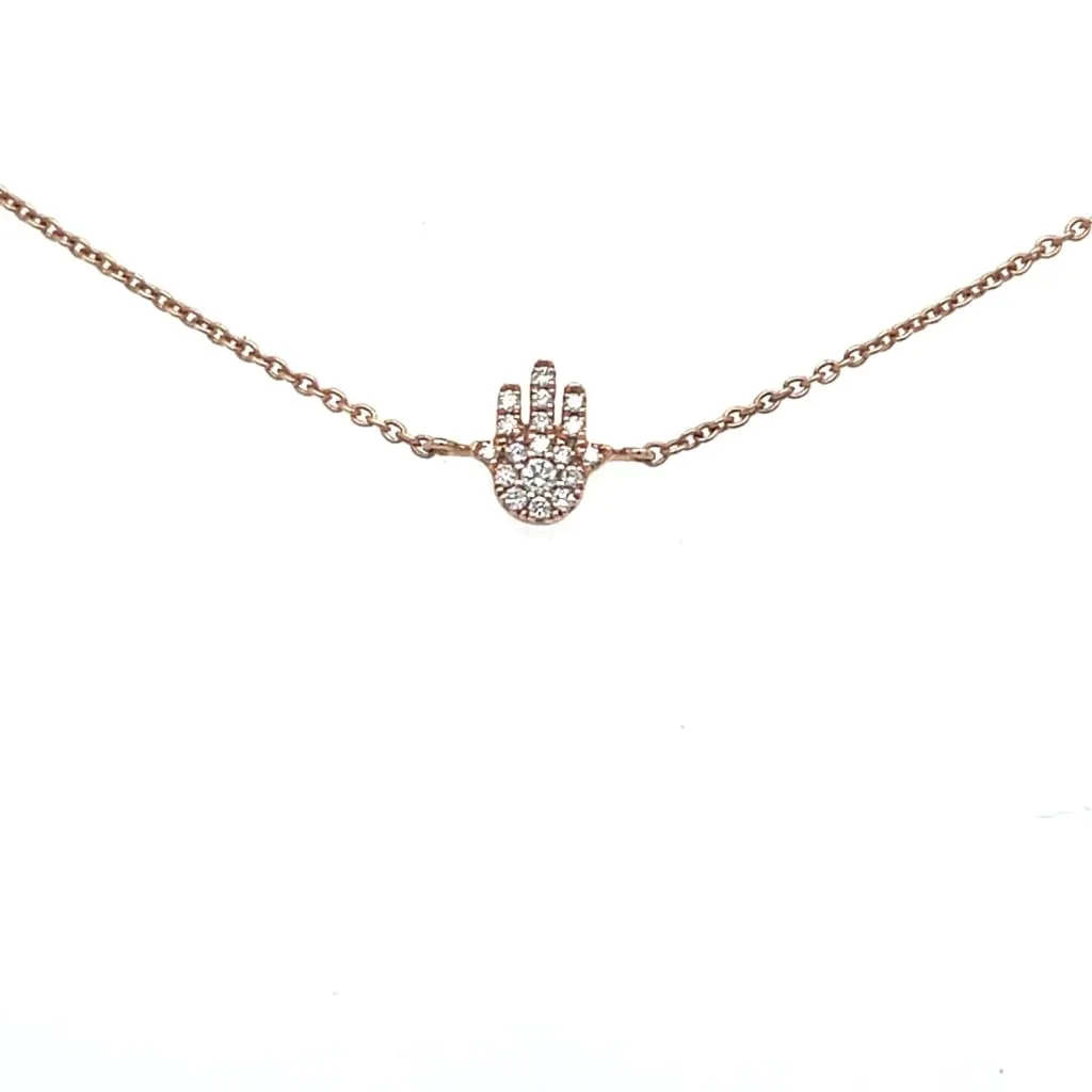Hamsa Hand Diamond Bracelet 18k Rose Gold at Regard Jewelry in Austin, Texas