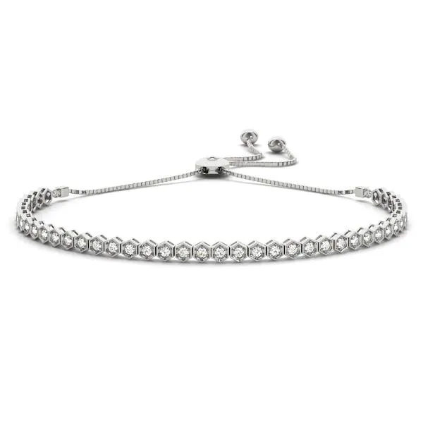Hexagon Bezel Diamond Bracelet
