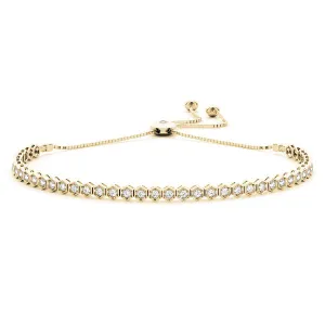 Hexagon Bezel Diamond Bracelet