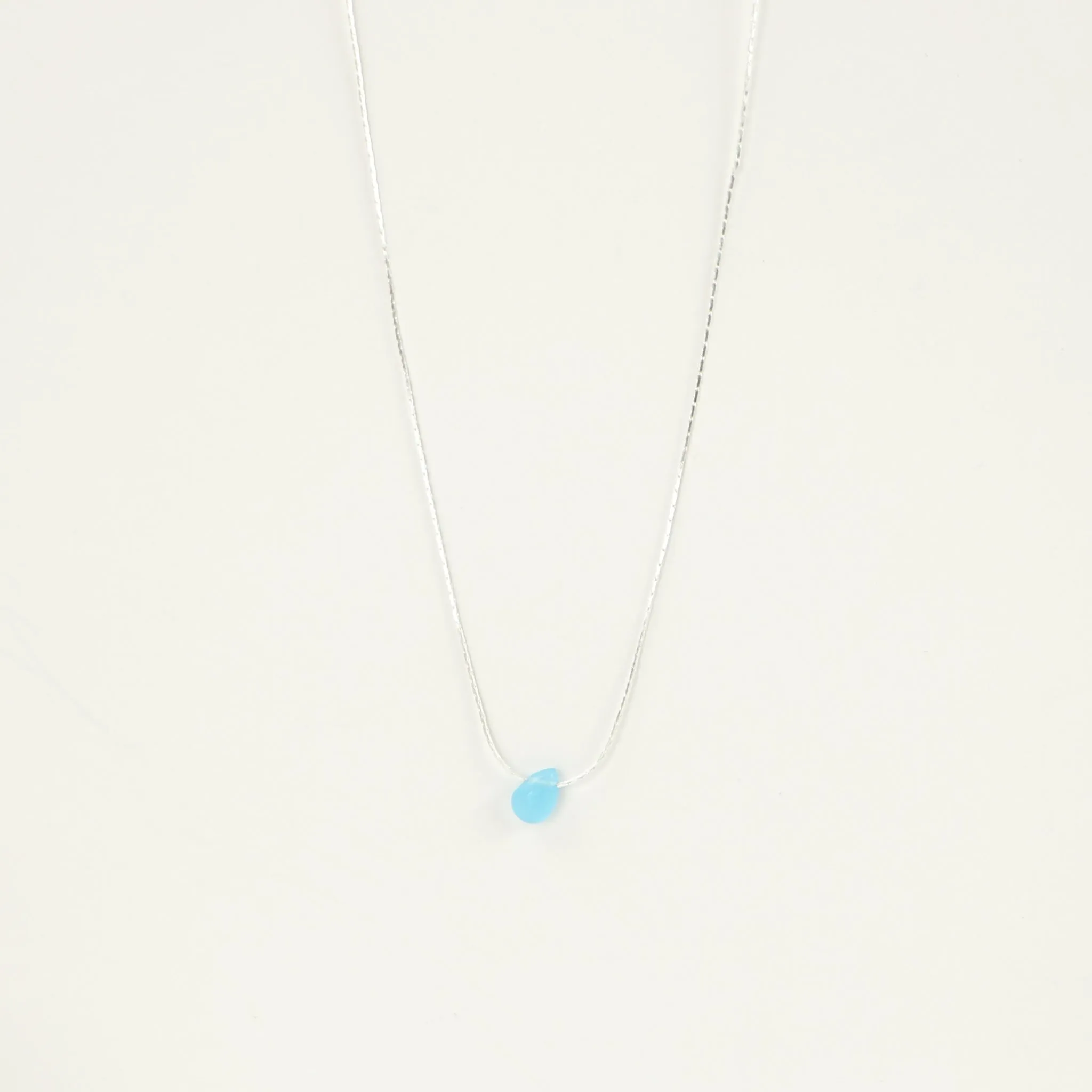 IMPERFECT Samudra Aquamarine Teardrop Stone Necklace