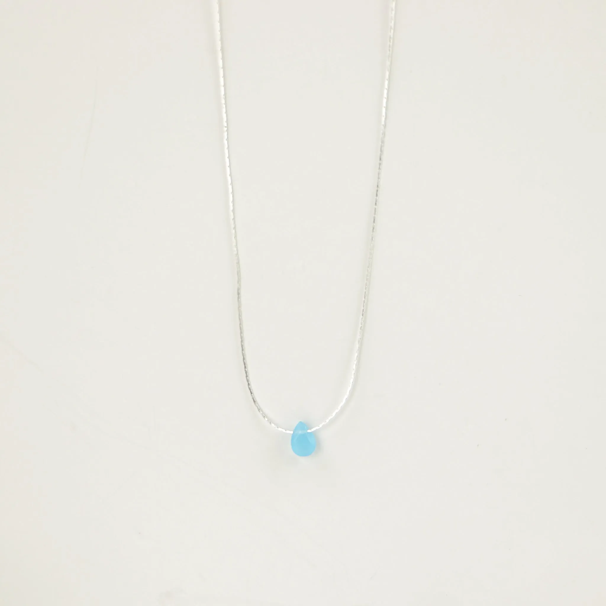 IMPERFECT Samudra Aquamarine Teardrop Stone Necklace