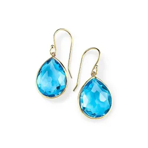 Ippolita 18K Yellow Gold Rock Candy Medium Teardrop Earrings with Blue Topaz