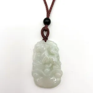 Jadeite Jade Dog Chinese Zodiac Carved Pendant Necklace, YJ-0321-0328270-2