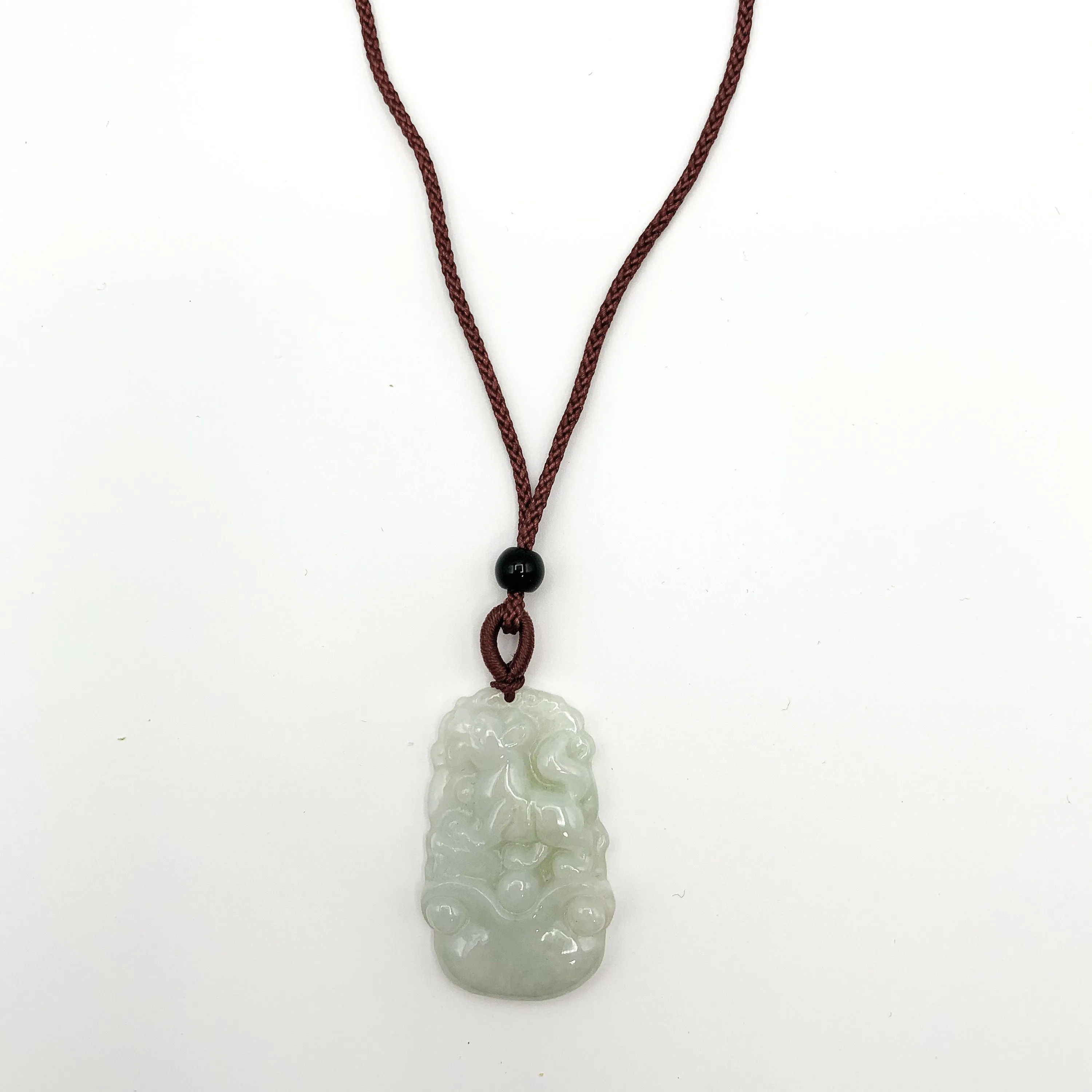 Jadeite Jade Dog Chinese Zodiac Carved Pendant Necklace, YJ-0321-0328270-2