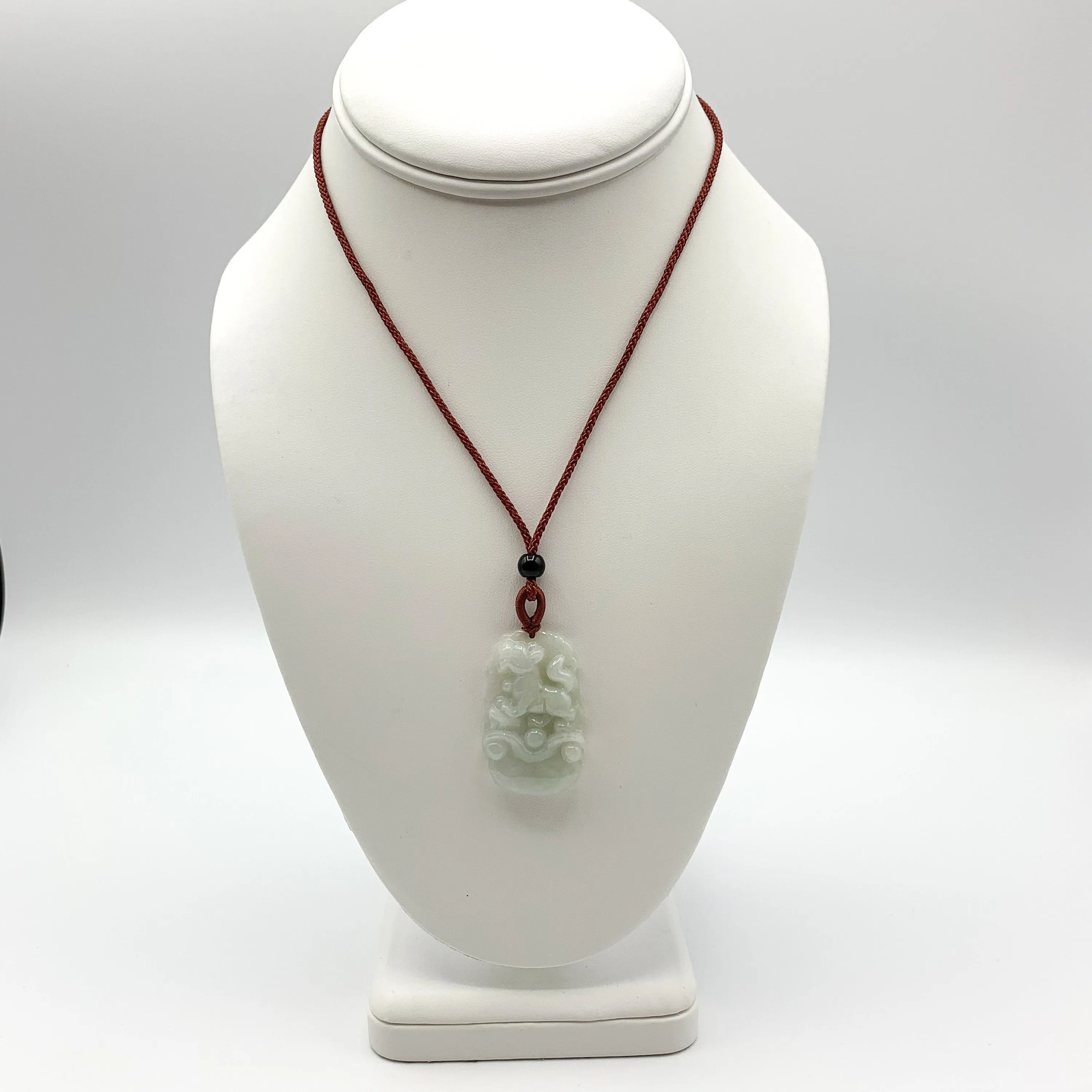 Jadeite Jade Dog Chinese Zodiac Carved Pendant Necklace, YJ-0321-0328270-2