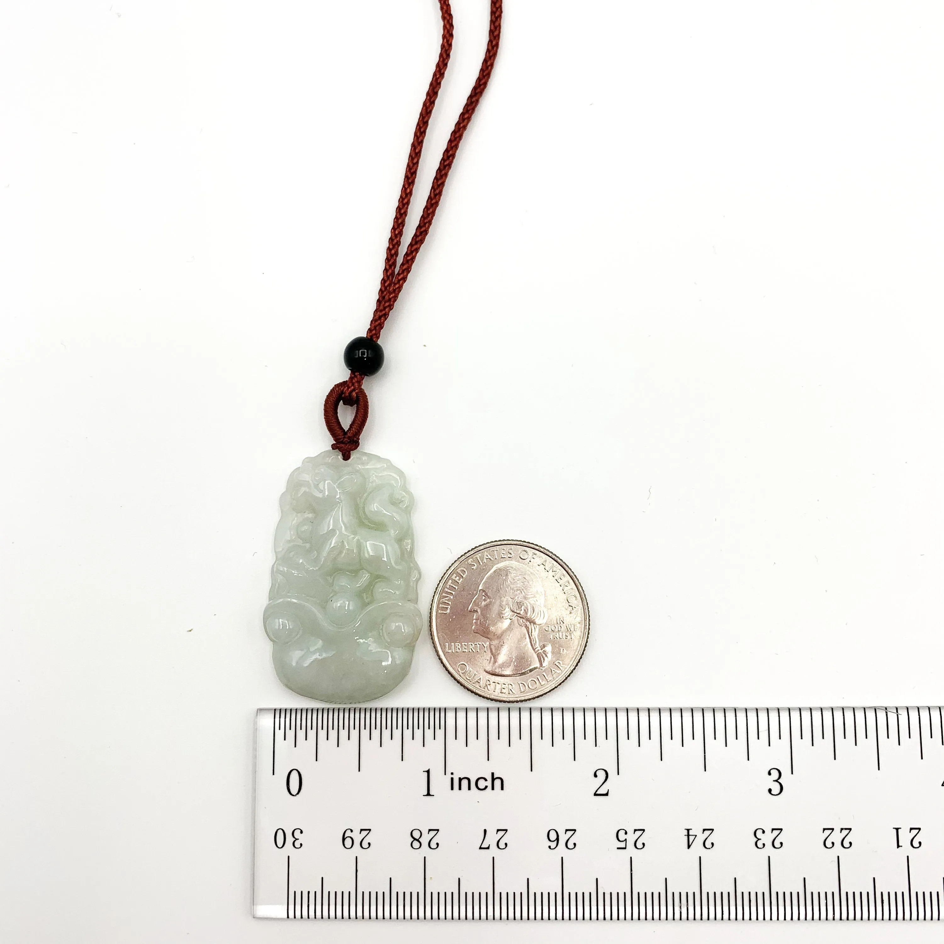 Jadeite Jade Dog Chinese Zodiac Carved Pendant Necklace, YJ-0321-0328270-2