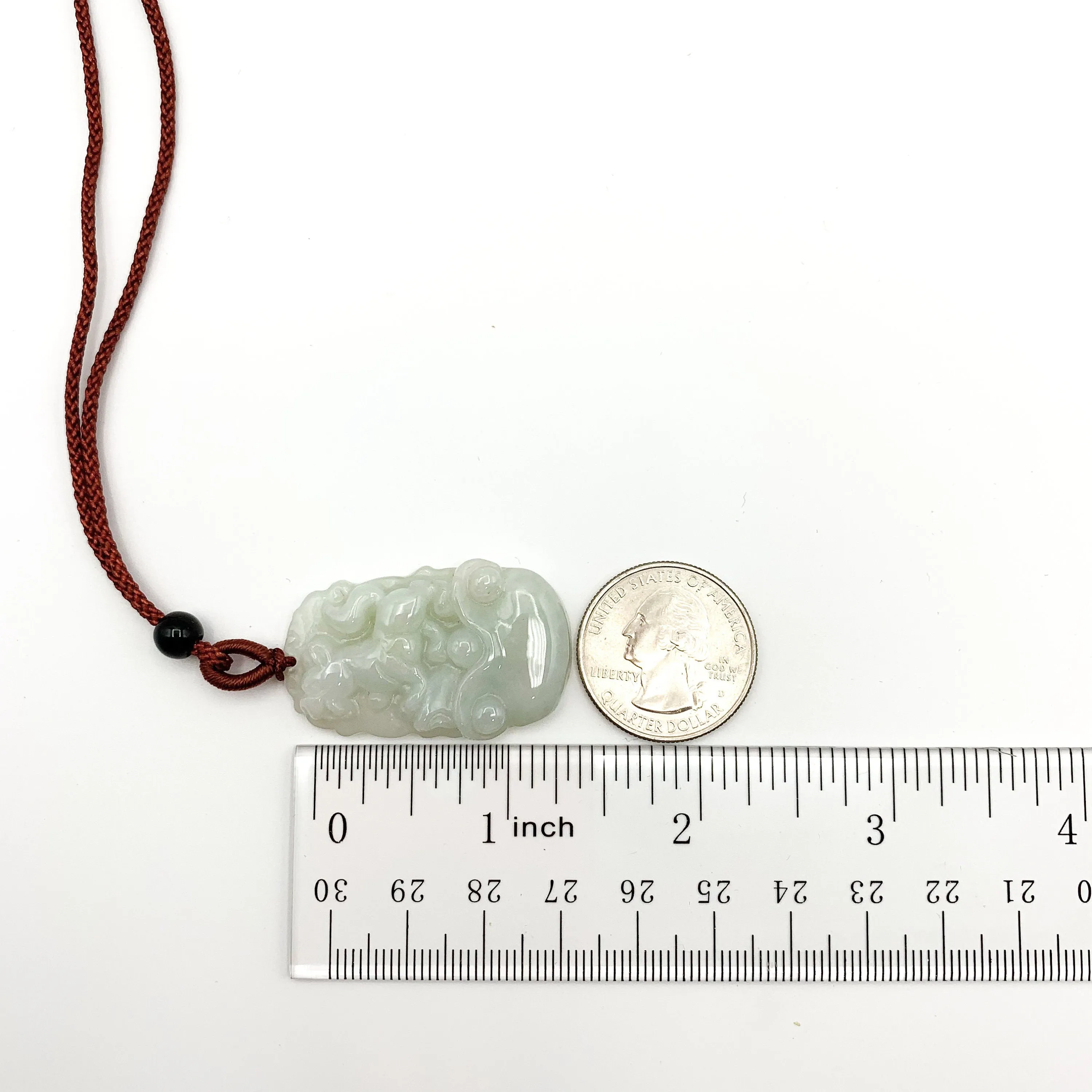 Jadeite Jade Dog Chinese Zodiac Carved Pendant Necklace, YJ-0321-0328270-2