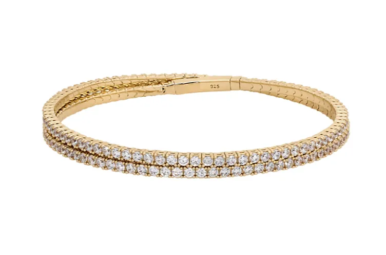 Kelly Waters Gold Plated CZ Double Strand Wraparound Bracelet (SI6016)