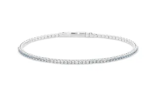 Kelly Waters Platinum Finish CZ Thin Tennis Flex Cuff Bracelet (SI6007)