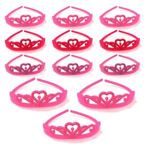 Kicko 5 Inch Plastic Tiara Headband - Princess Hairband for Girls - Pack of 12 Colored