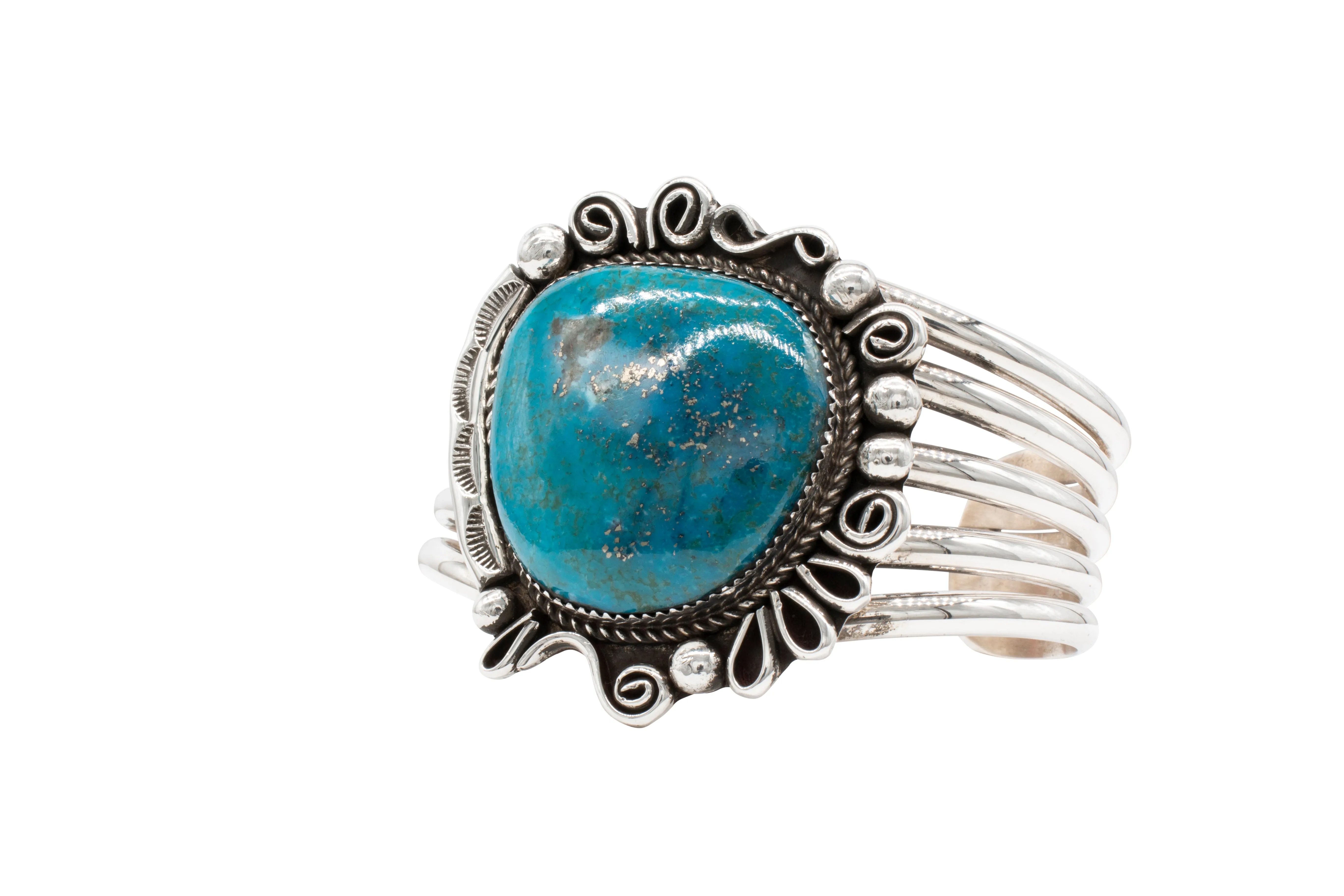 Kingman Turquoise Bracelet | Leslie Nez
