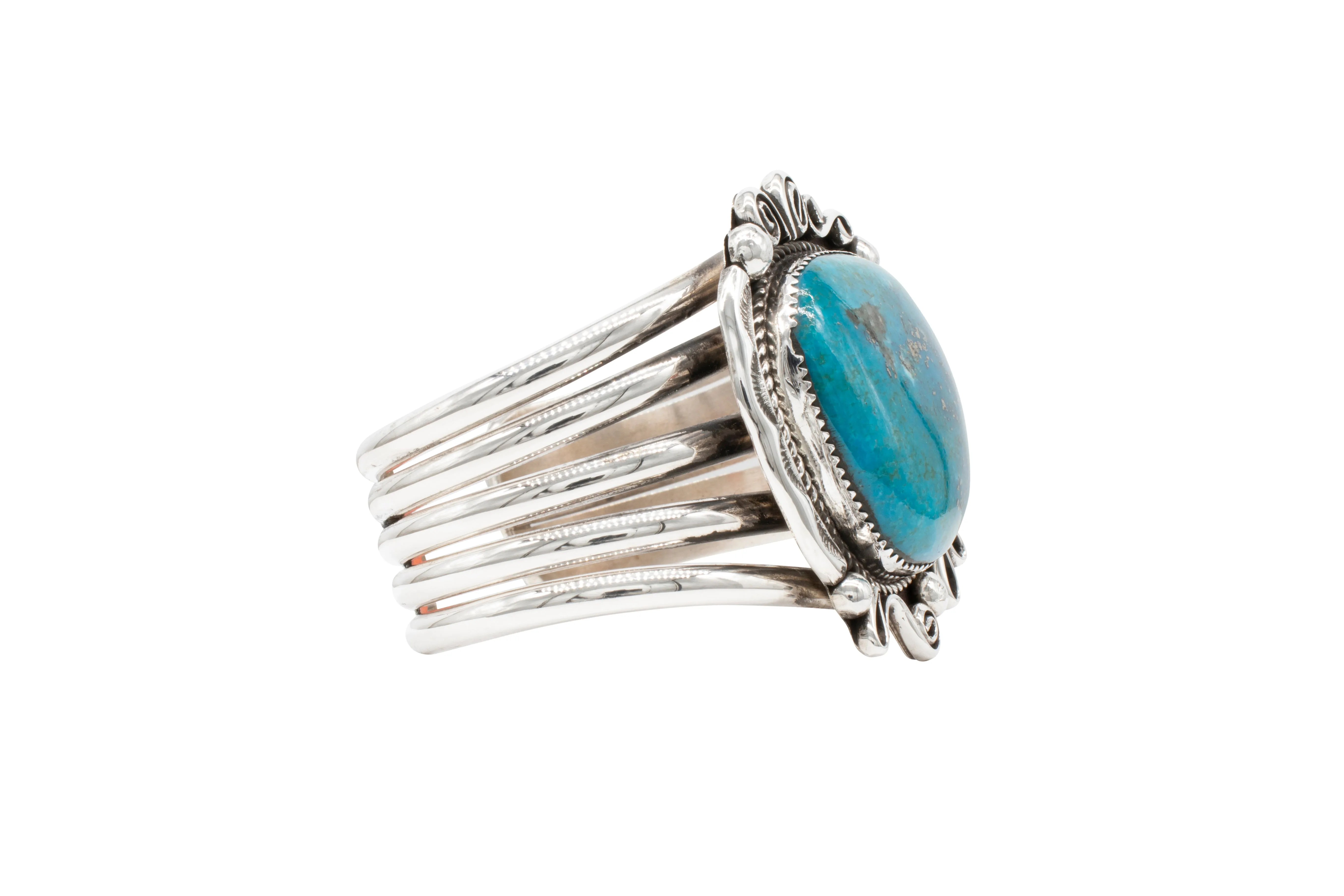 Kingman Turquoise Bracelet | Leslie Nez