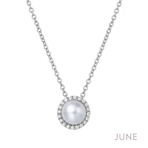 Lafonn Birthstone Pearl June Necklace BN001PLP18