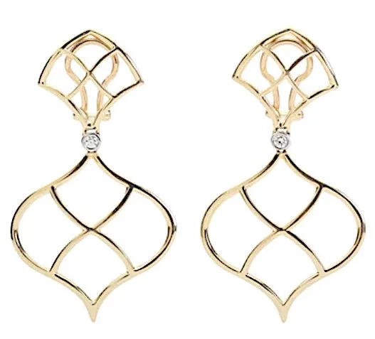 Large GUM DROP™ Earrings with Blue Topaz and Cabochon Smoky Topaz and Diamonds