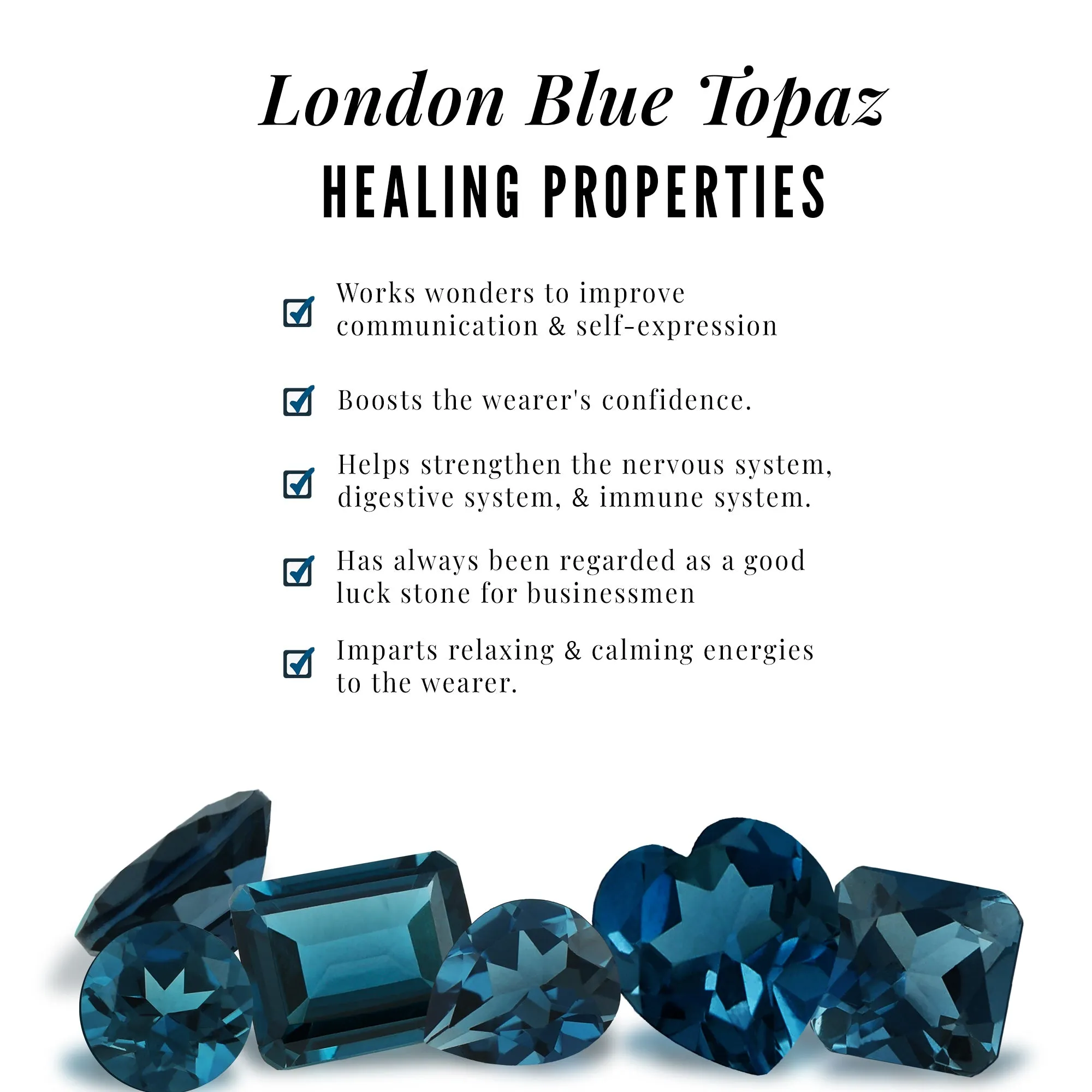 London Blue Topaz Cartilage Earring with Dangling Moissanite