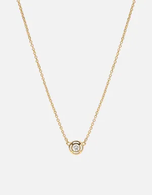 Luna Necklace, 14K Gold/Diamond