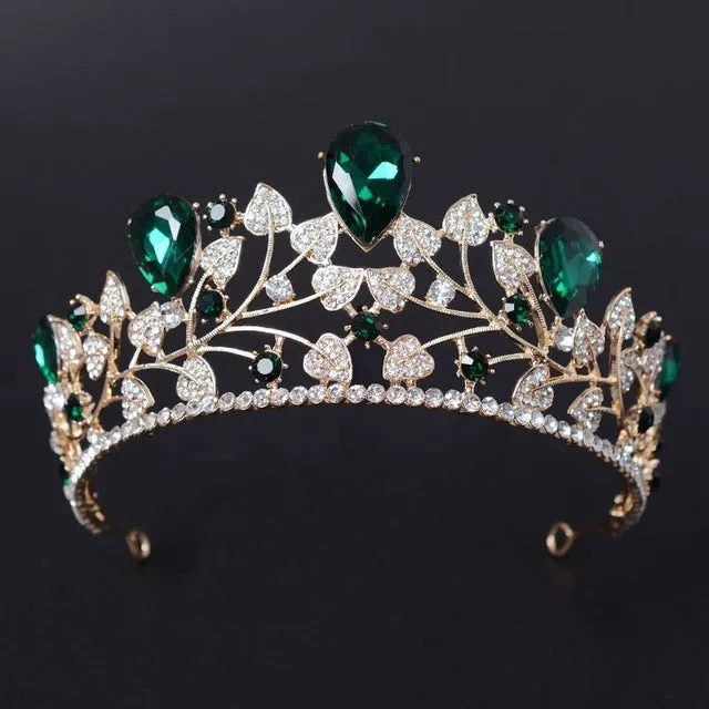 Magnificent Rhinestone Bridal Crown Tiaras Fashion Golden Diadem  Wedding Hair Accessories