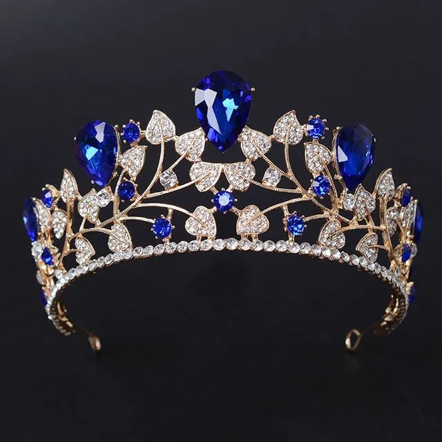 Magnificent Rhinestone Bridal Crown Tiaras Fashion Golden Diadem  Wedding Hair Accessories