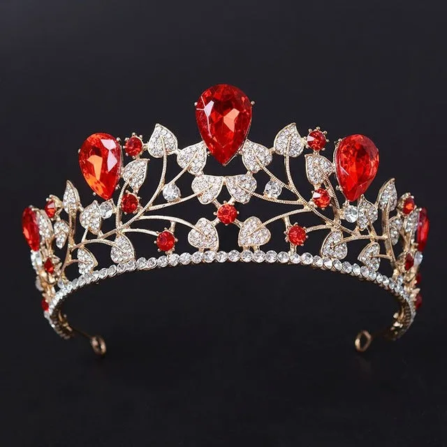 Magnificent Rhinestone Bridal Crown Tiaras Fashion Golden Diadem  Wedding Hair Accessories