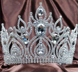 Magnificent Tiara Diadem Large Crown Clear Crystal Austrian Rhinestone Wedding Pageant Hair Accessory