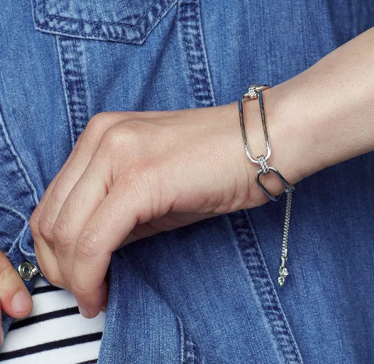 Marina Rope Bar Link Toggle Bracelet