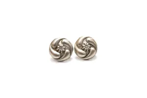 McCLELLAND BARCLAY Sterling Silver Round Flower Earrings, screwback