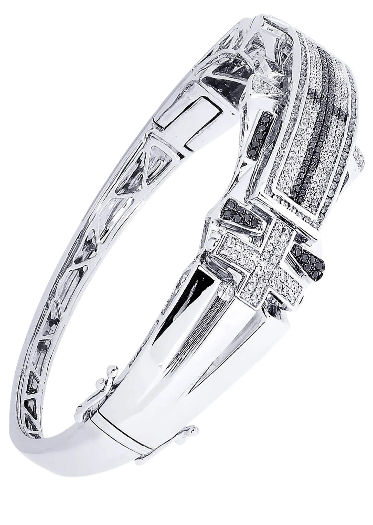 Mens Diamond Bangle White Gold| 1.92 Carats| 40.36 Grams