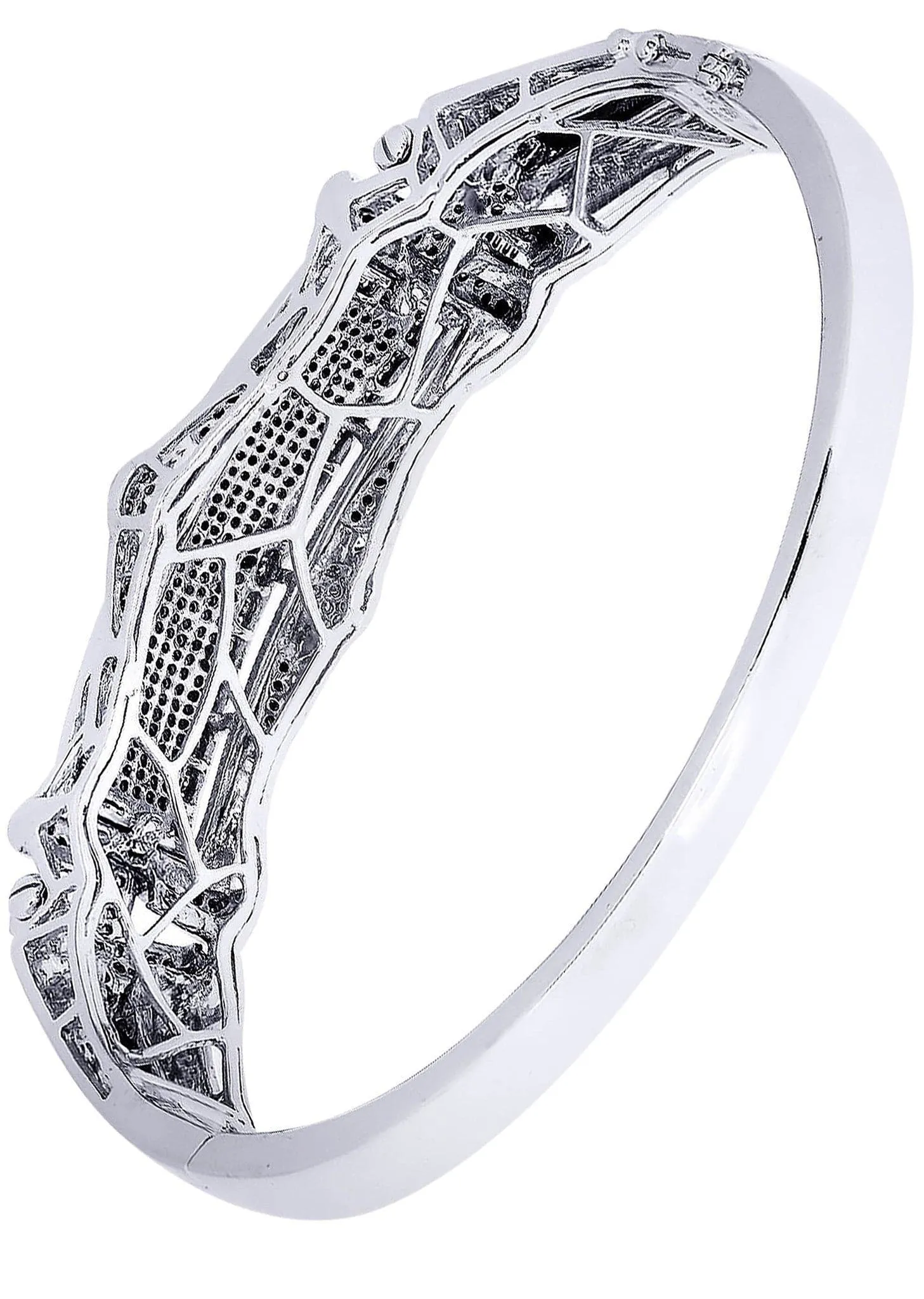 Mens Diamond Bangle White Gold| 1.92 Carats| 40.36 Grams