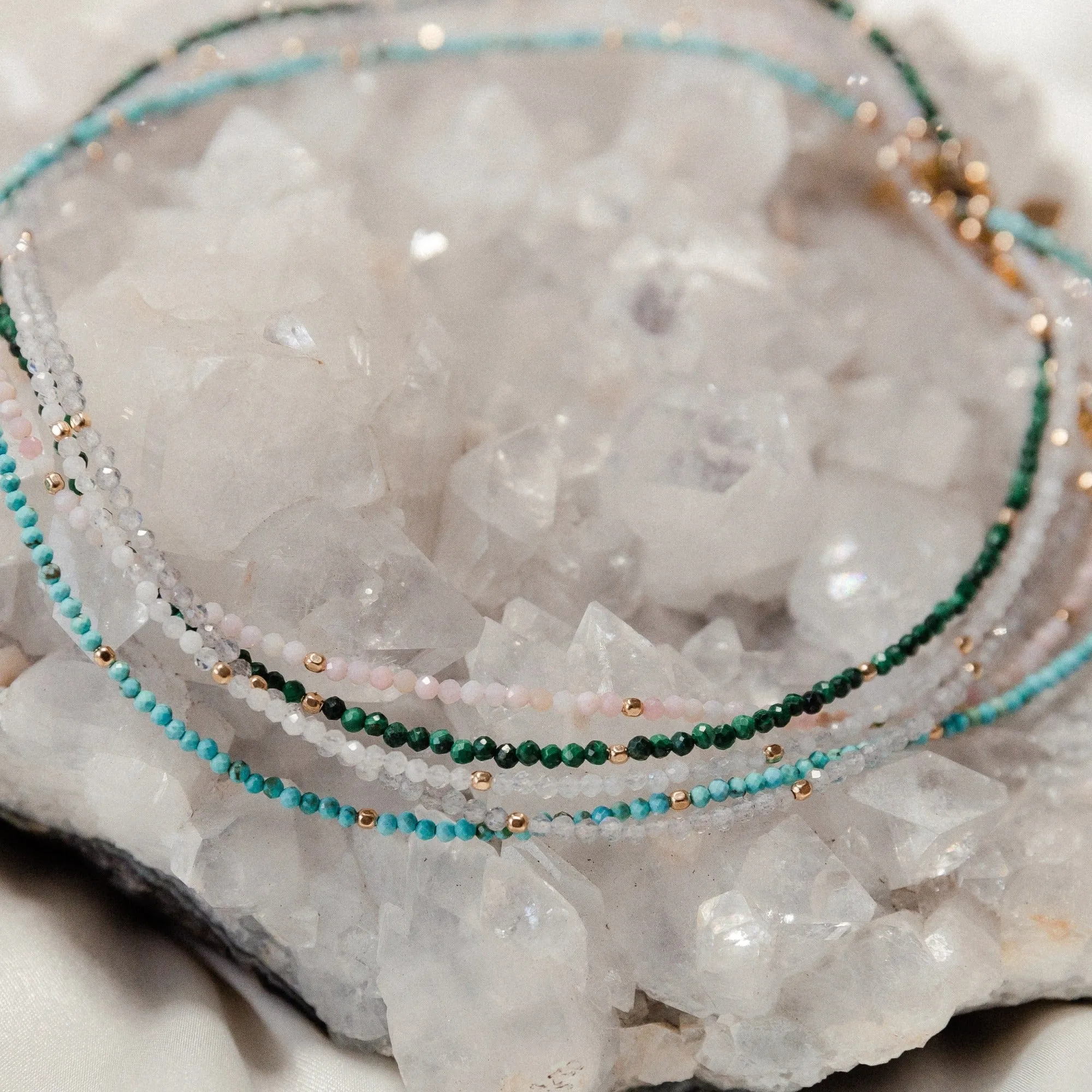 Moonstone Gemstone Beaded Choker