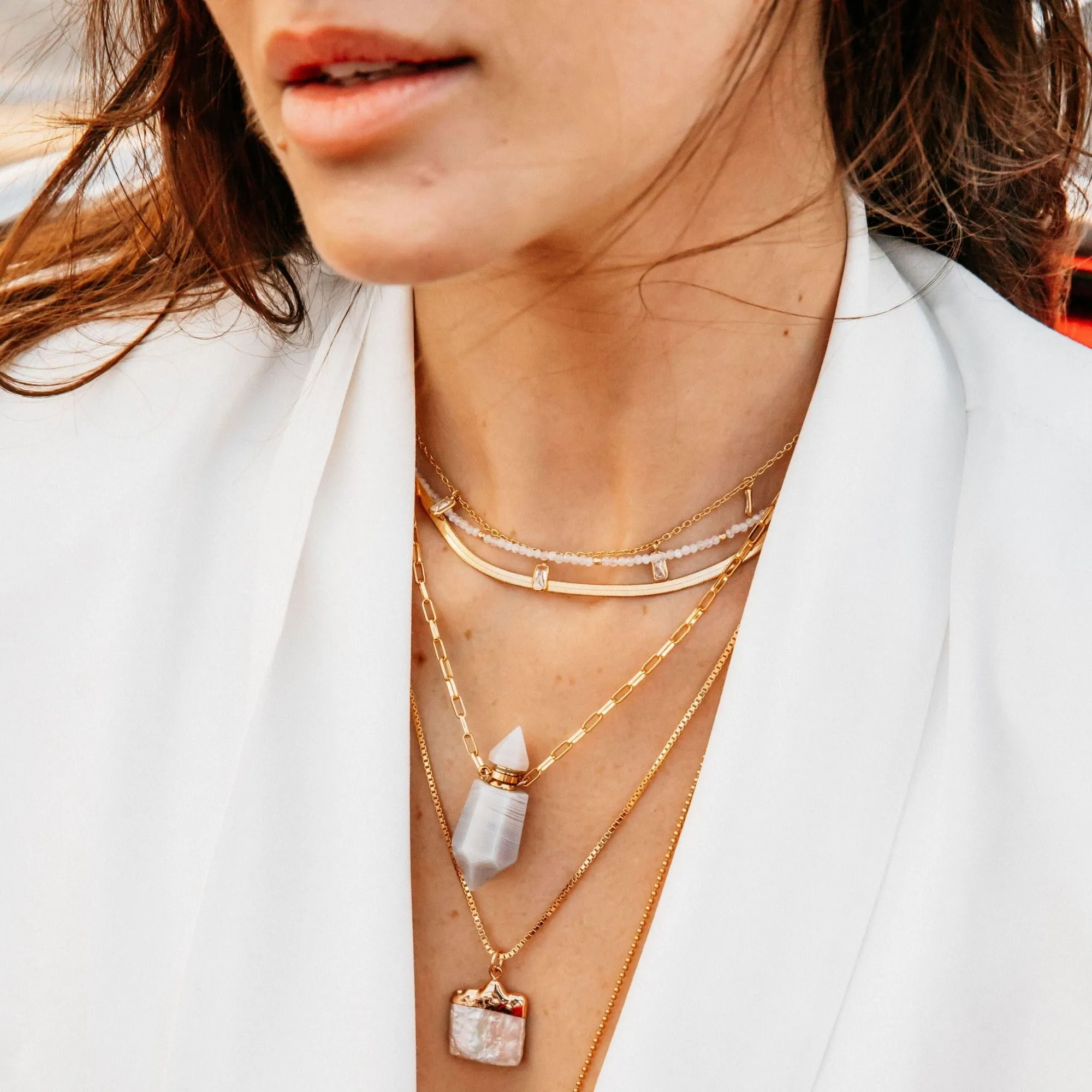 Moonstone Gemstone Beaded Choker