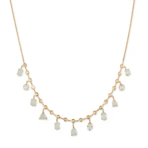 MULTI SHAPE AQUAMARINE   DIAMOND SHAKER NECKLACE