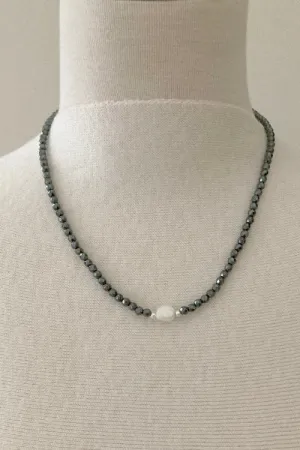 Natalie Hematite and Pearl Necklace | Pearlygirls' Symphony of Sparkle & Elegance | By Pearly Girls