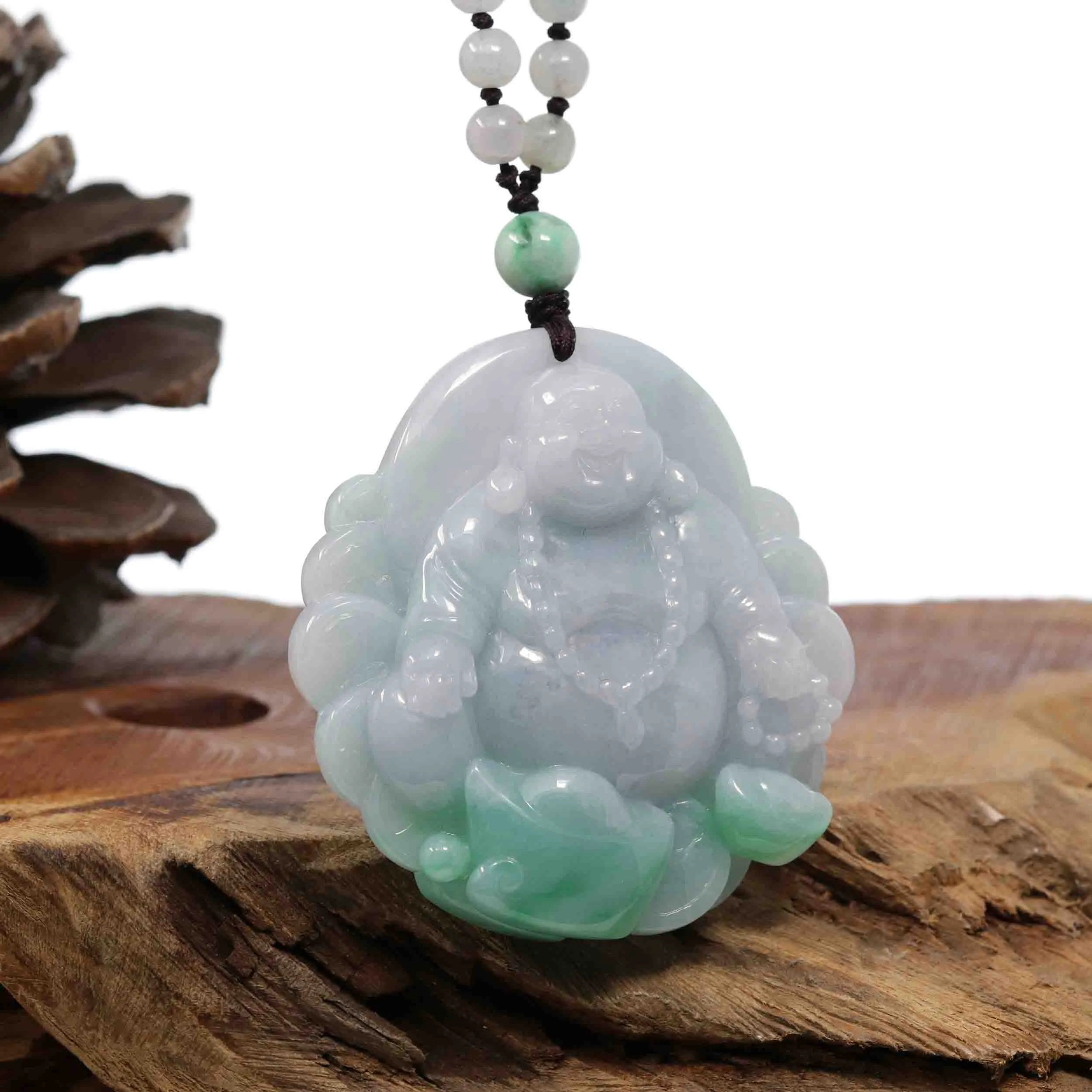 Natural Burmese Jadeite Jade Happy Buddha