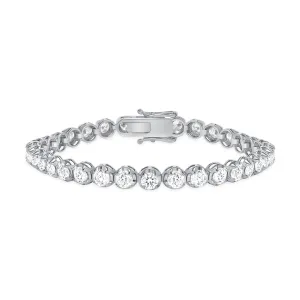 Natural Diamond Tennis Bracelet Illusion Setting - Round Diamonds