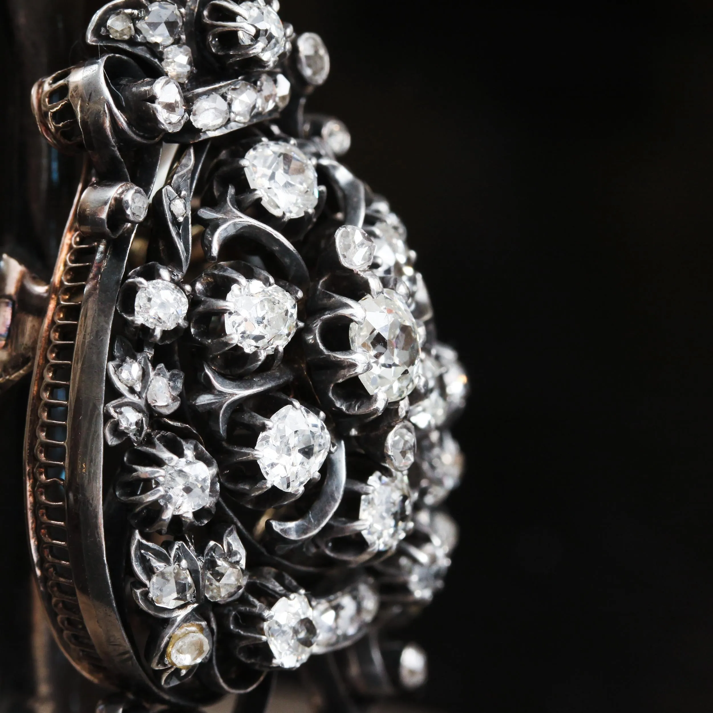 Oh Glittering Rhapsody!! Antique French Diamond Brooch/Pendant