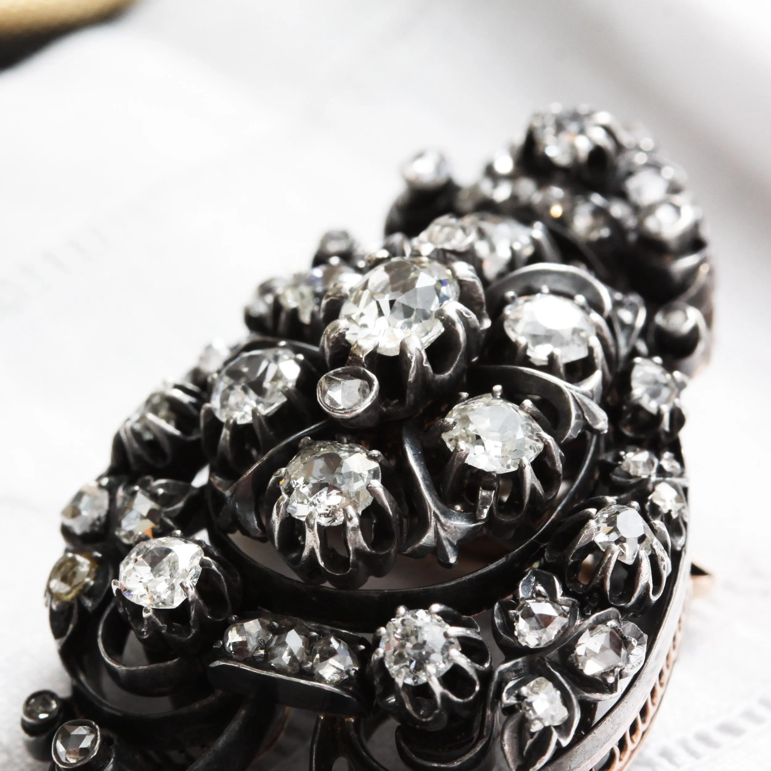 Oh Glittering Rhapsody!! Antique French Diamond Brooch/Pendant